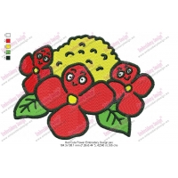 Red Cute Flower Embroidery Design